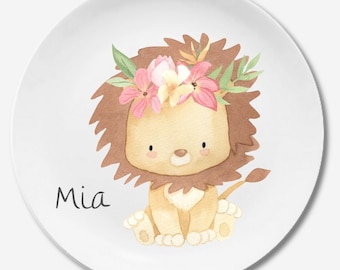 Children's dishes set with name lion girl