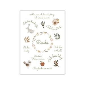 Images murales Affiche d'affinité Affiche d'affirmation Enfants Amour de soi Affirmations affinité affiche d'affinité Motivation Fleurs