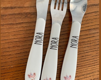 Children's cutlery with names bear