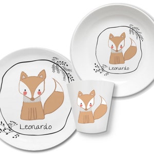 Children's dishes set with name fox