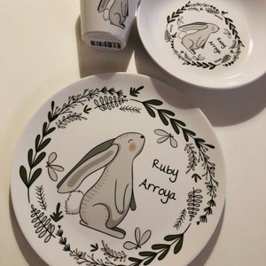 Children's dishes set with name bear image 8