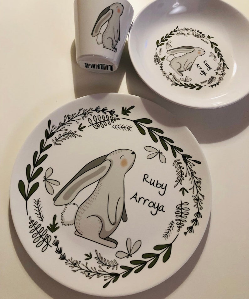 Children's dishes set with name bear image 8