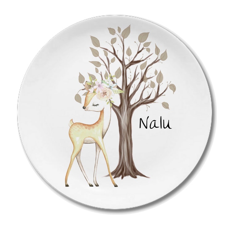 Children's dishes set with name fox Reh