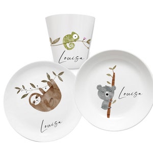 Children&#39;s plate with name, Turtle