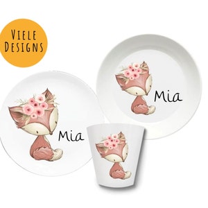 Children's dishes set with name fox