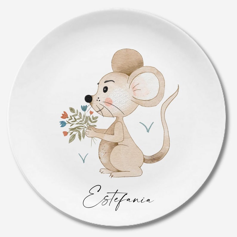 Children's dishes set with name fox girl Maus