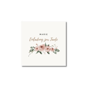 Biglietto di battesimo con nome, biglietti di battesimo con nome stile boho