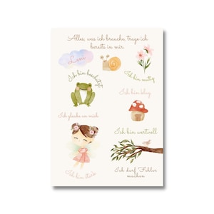 Images murales Affiche d'affinité Affiche d'affirmation Enfants Amour de soi Affirmations affinité affiche d'affinité Motivation Fée Fées