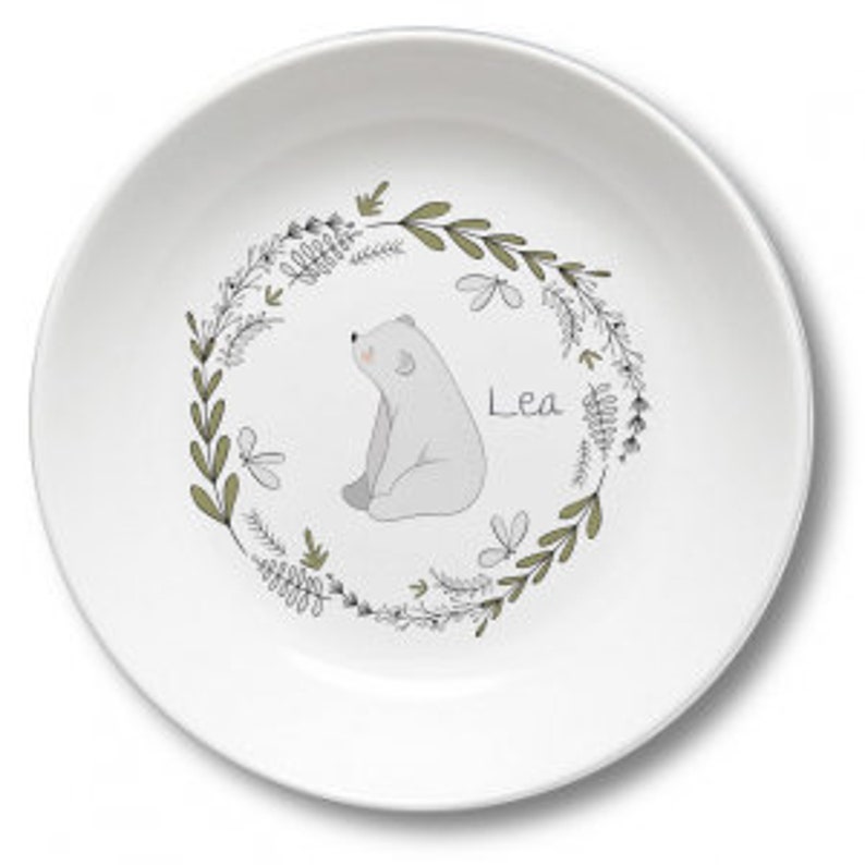 Children's plate with Name bear image 3