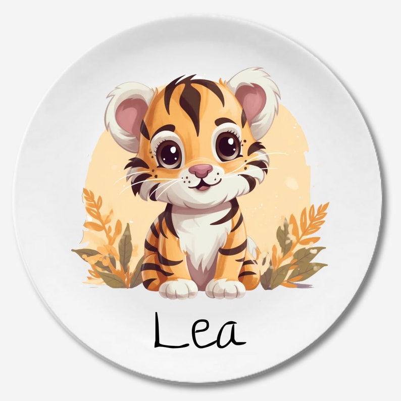 Children's dishes set with name fox Tiger