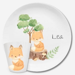 Children's dishes set with name fox