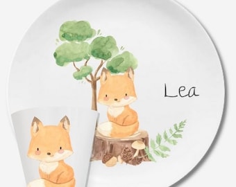 Children's dishes set with name fox