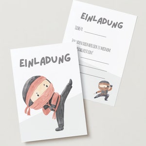 6 o 10 Tarjetas de Invitación Personalizadas Cumpleaños Animales del Bosque Zorro Cumpleaños Infantil Personalizado, Dino, Ninja