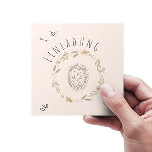 Carte avec enveloppe premier anniversaire baptême animaux de la forêt, hérisson deuxième anniversaire avec nom