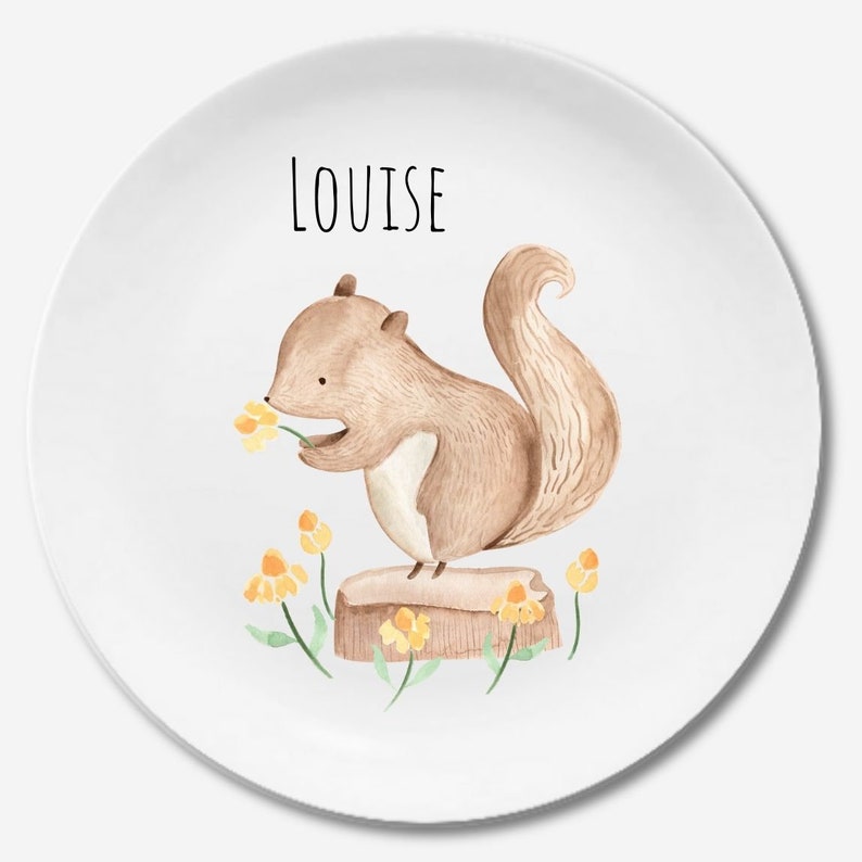 Children's dishes set with name fox Eichhörnchen