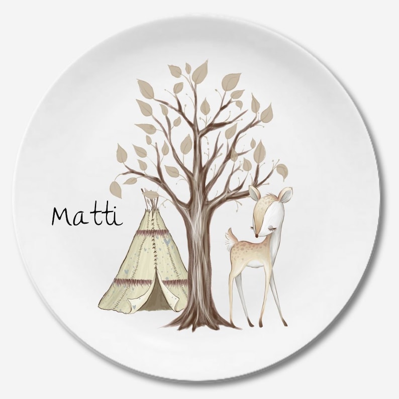 Children's plate with name Reh