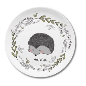 Children's plate with name Igel