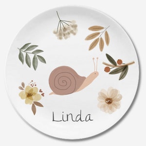 Children's dishes set with name fox girl Schnecke