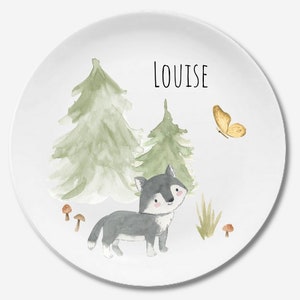 Children's dishes set with name fox Waldtiere