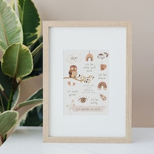 affiche affirmation enfant bohème chambre enfant, chambre bébé, tu es unique ! Images avec noms Affiche affinité affinityposter