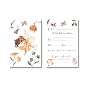 Tarjeta de invitación tarjetas de invitación bautizo cumpleaños con sobre hada flores de hadas también como set