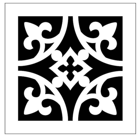 TILE34 Reusable Laser-Cut Floor or Wall Tile Stencil