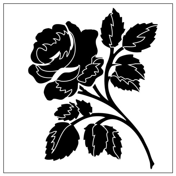 ROSE04 Reusable Laser-cut Stencil Flowers: Rose | Etsy