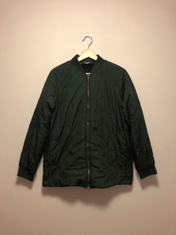 Vintage 80s Army Green Quilted Liner Jacket / Coat