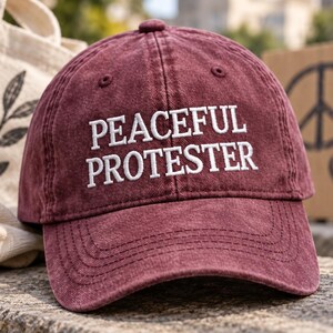 平和的な抗議活動家向けヴィンテージハット、反トランプ刺繍入りキャップ、活動家向けベースボールハット、政治的抗議活動