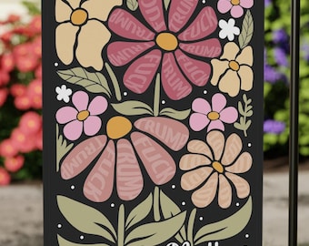 Bandera de jardín con el lema &quot;F*ck Trump Diversity Matters&quot;, bandera abstracta con motivos florales bohemios, pancarta anti-Trump, bandera de primavera, decoración de jardín para activistas de la justicia social