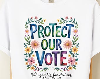 Voting Rights T-Shirt, Pro Democracy Activist Tee, Political Fall Shirt for Women, Progressive Gift, Comfort Colors