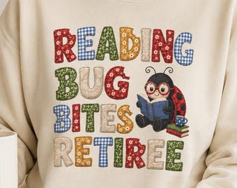 Sudadera de lectura para jubilados, sudadera de cuello redondo para amantes de los libros, regalo para lectores jubilados, sudadera para ratones de biblioteca, diseño para jubilados amantes de la lectura