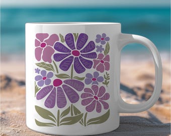 Taza sutil F*ck Trump DEI Regalo para ella Abstracto Boho Floral Social Justice Warrior Project 2025 Taza de café Activista anti Trump 11oz 15oz