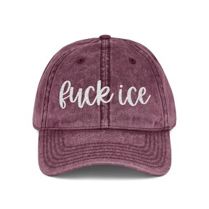 Vintage Embroidered Protest Fuck Ice Hat Anti-ICE Statement Cap image 6