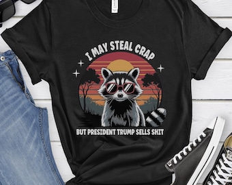 Funny Feral Raccoon Unisex Tee, Anti Trump Sunset T-shirt, Trump Grifter Shirt, Political Protest Top, Humor Graphic Tee