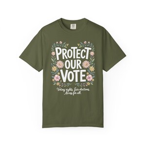 Voting Rights T-Shirt, Pro Democracy Activist Tee, Political Fall Shirt for Women, Progressive Gift, Comfort Colors image 6