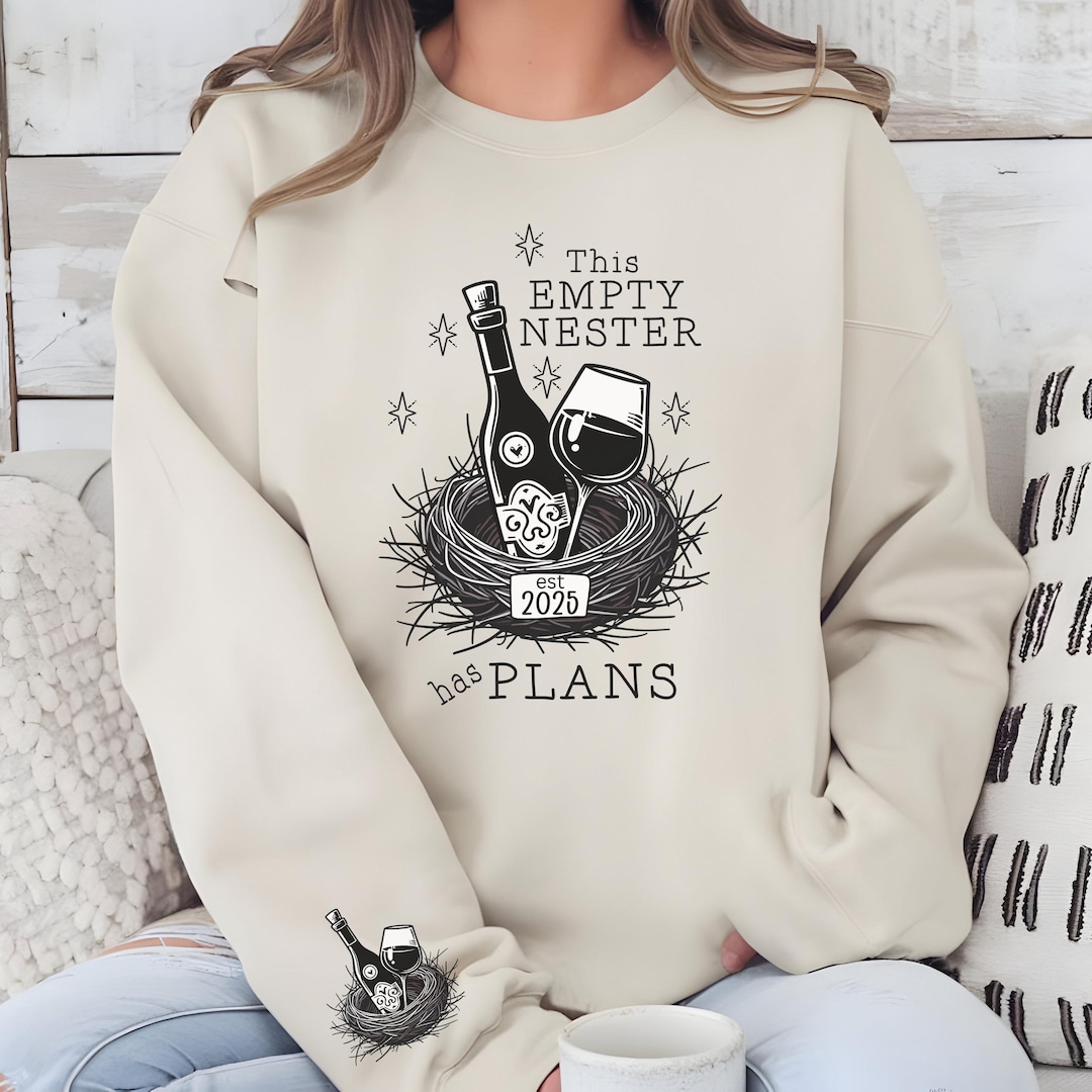 Empty Nester Sign Personalized Empty Nester Gift for Women Year Empty Nest Plan Wine ...