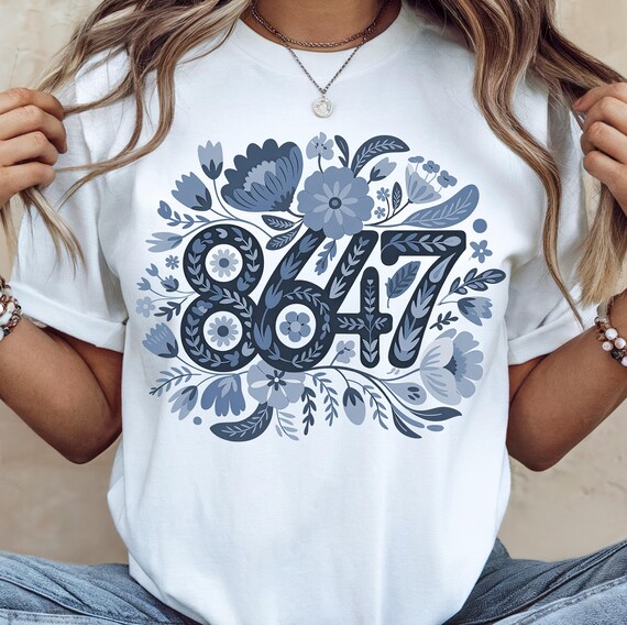 8647 Floral T-shirt Anti-trump Activist T-shirt, 8647 Cottagecore