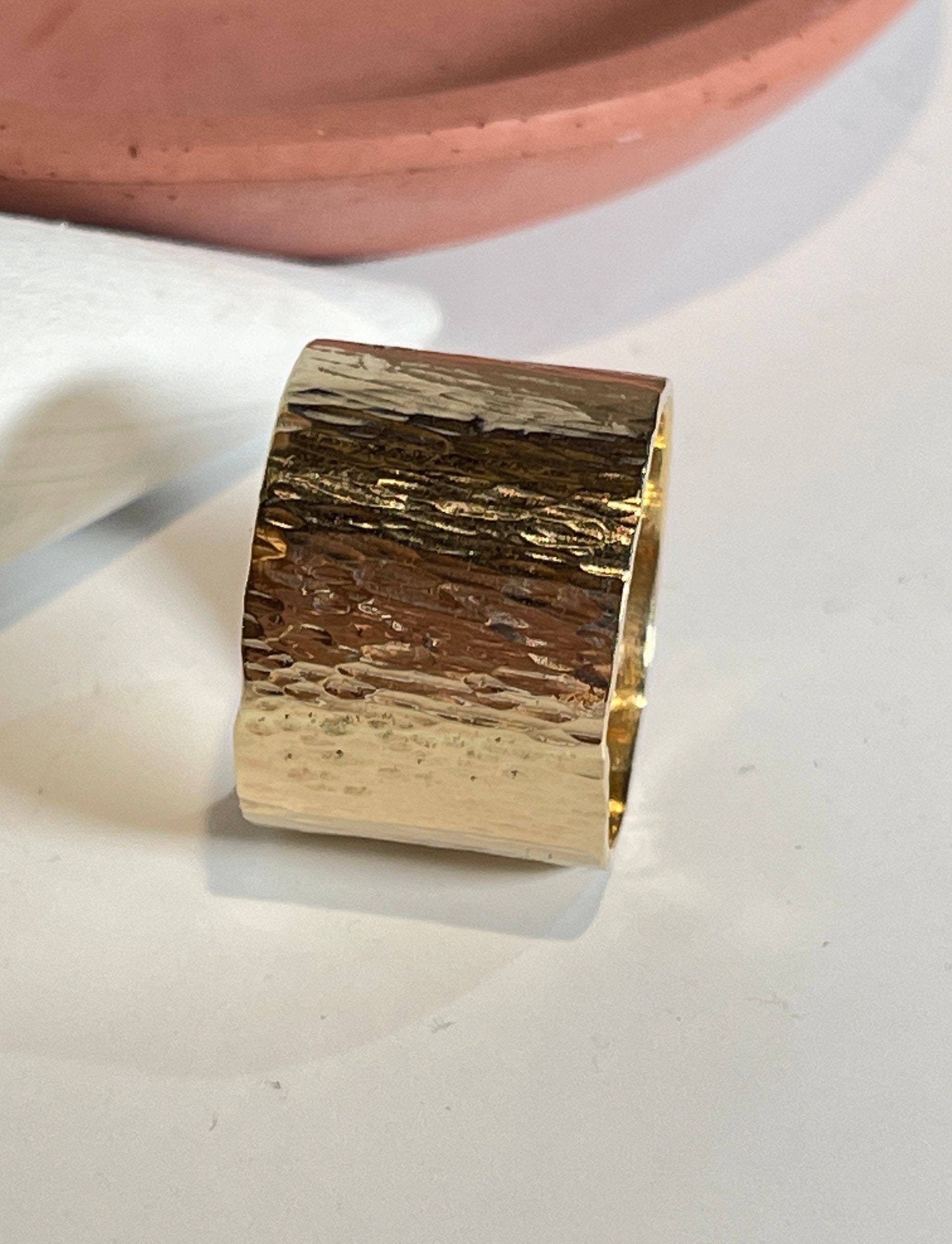 Personalized Wide Band Statement Ring 14k Gold Filled Etsy