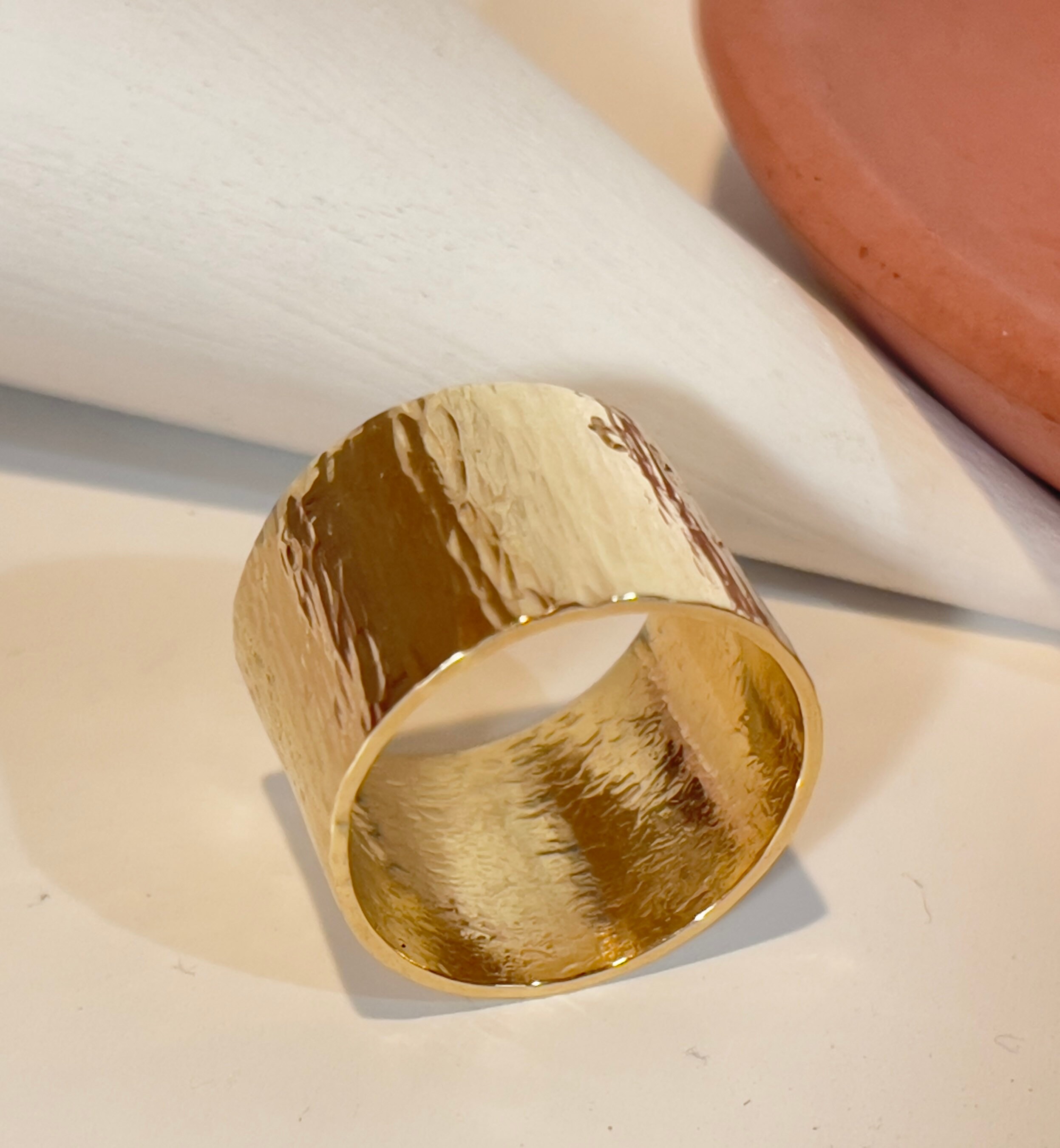 Personalized Wide Band Statement Ring 14k Gold Filled Etsy