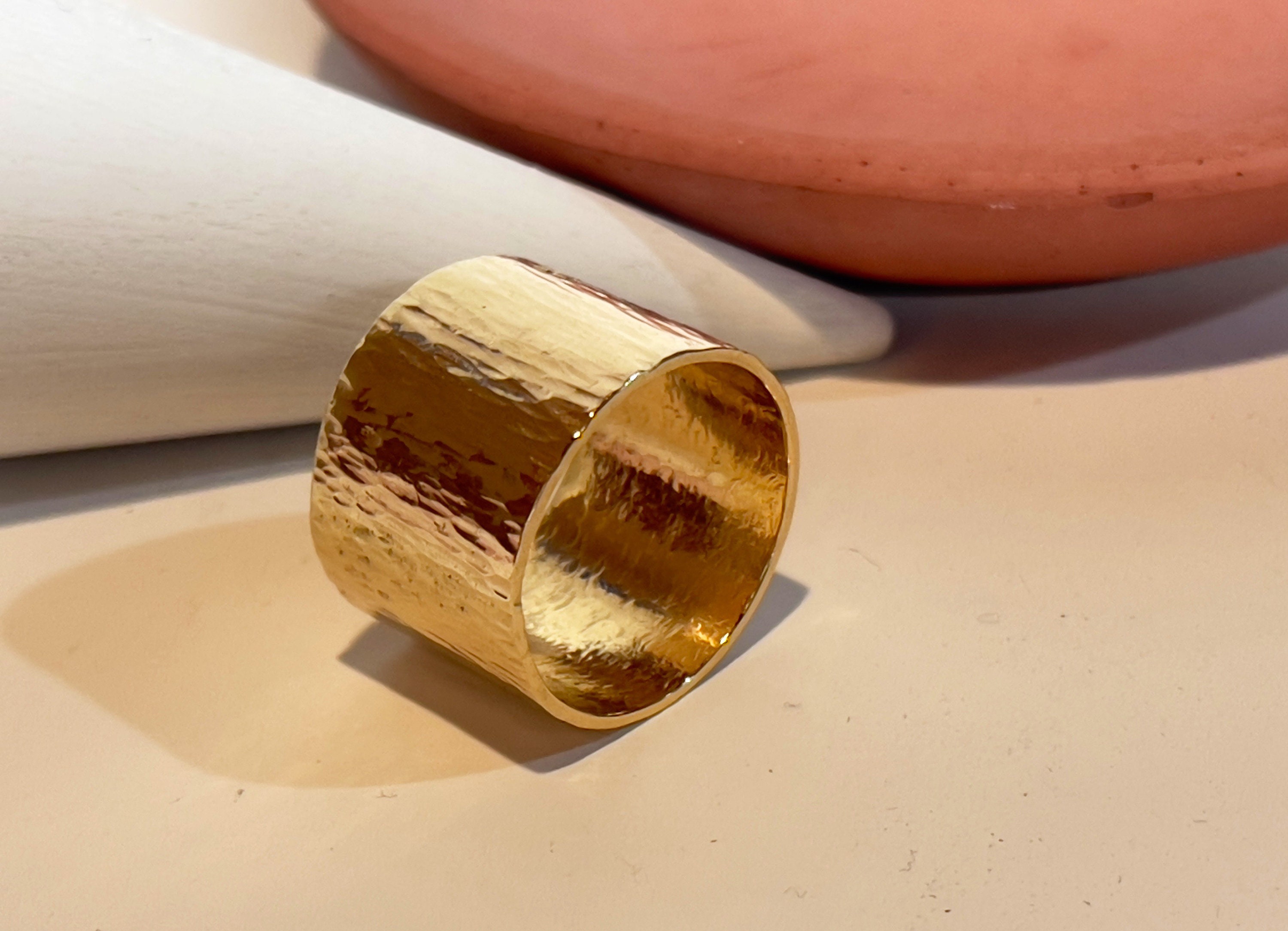 Personalized Wide Band Statement Ring 14k Gold Filled Etsy