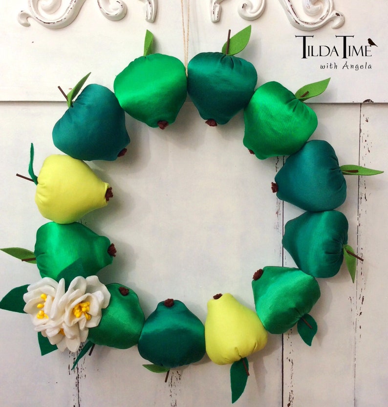 Apple Holiday Handmade Home Decor Door Decorations Wreath With Etsy