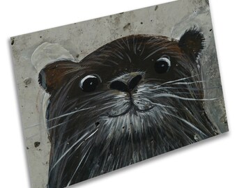 Cute Otter Grafitti Animal Woodland Illustration -Wall Art Decro Decor Poster Print Any size