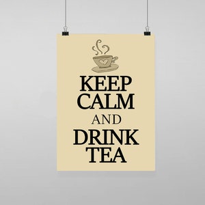 Keep Calm and Drink Tea - Vintage Reproduction Wall Art Decro Decor Poster Print Any size