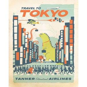 Tokyo Vintage Travel  Advertising Enamel Metal TIN SIGN Wall Plaque
