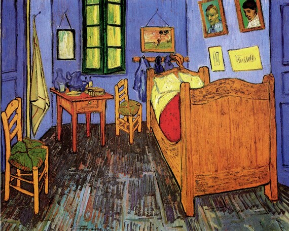 Uitputten Toeval ZuidAmerika Vincent Van Gogh slaapkamer teken geëmailleerd metalen TIN | Etsy