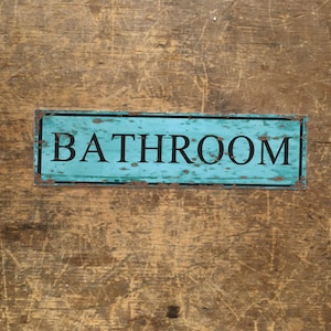 Bathroom Door Sign Bathroom Toilets Changing Room Enamel Metal TIN SIGN Wall Plaque