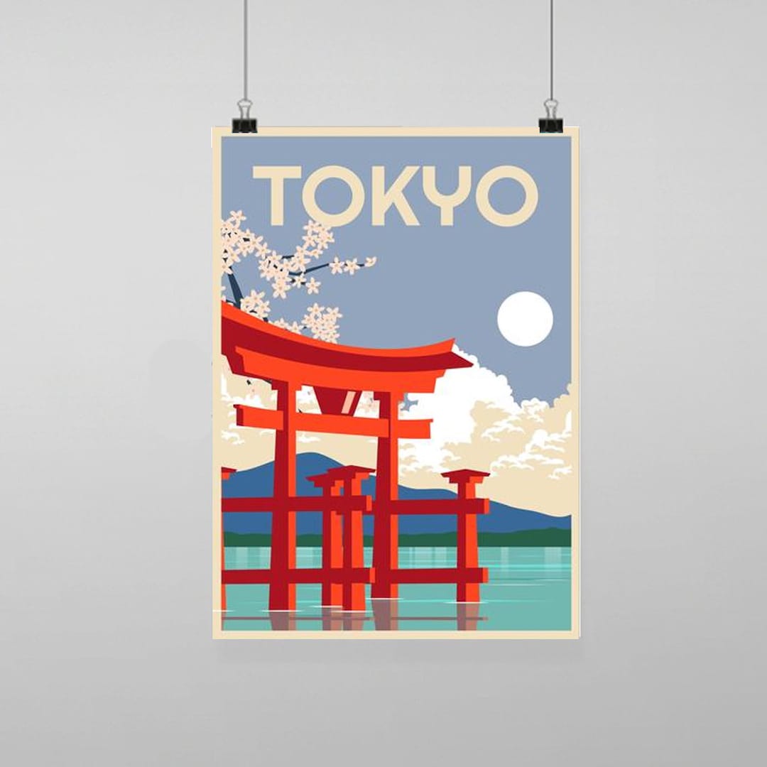 Tokyo Japan Travel - Vintage Reproduction Wall Art Decro Decor Poster ...