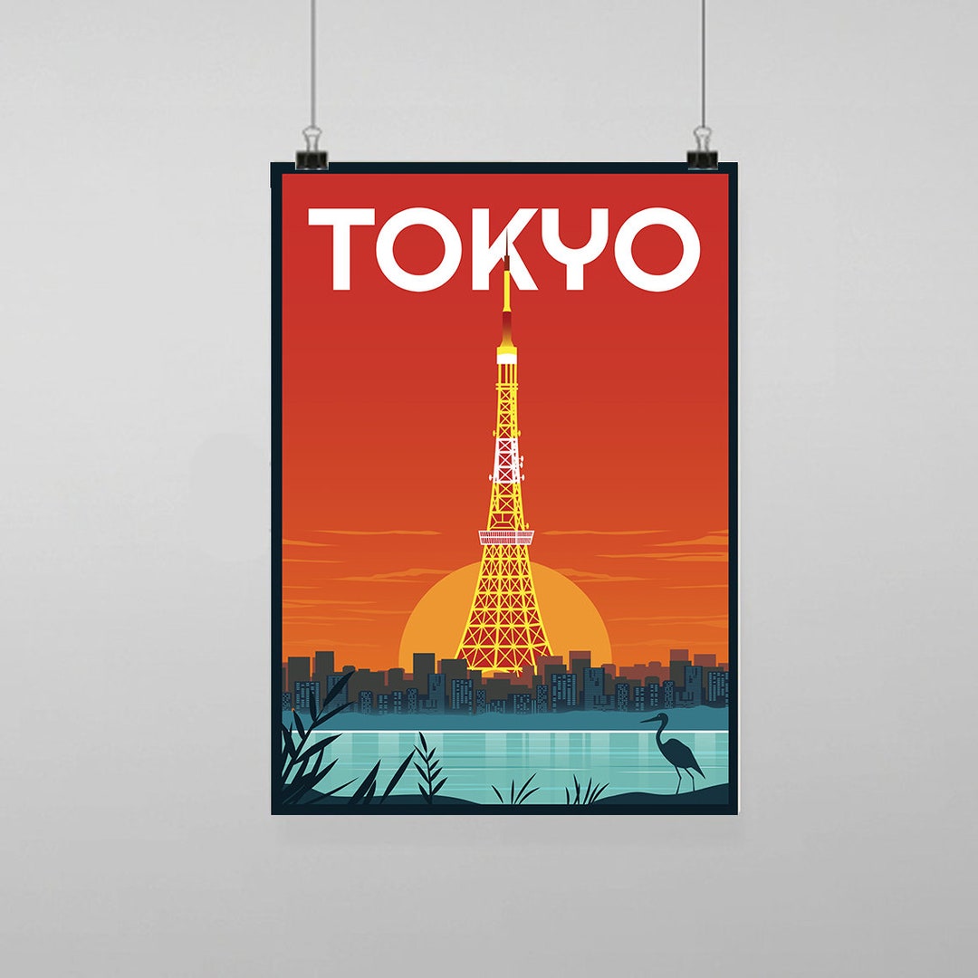 Tokyo Japan Travel - Vintage Reproduction Wall Art Decro Decor Poster ...