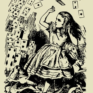 Alice In Wonderland Playing Cards Vintage Enamel Metal TIN SIGN Wall Plaque